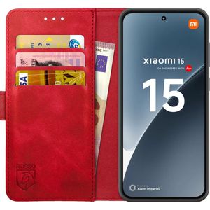 Rosso Element Xiaomi 15 Hoesje Book Case Wallet Rood