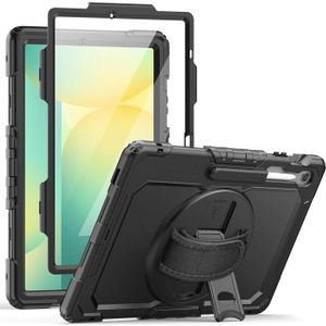 Samsung Galaxy Tab S10 FE Plus Hoes met Screen Protector en Handriem Zwart