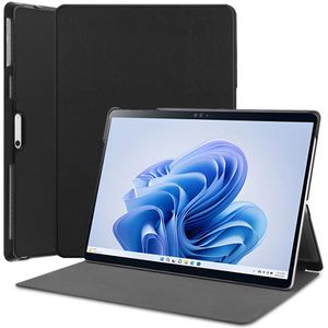 Microsoft Surface Pro 9 Hoes Tri-Fold Book Case met Standaard Zwart