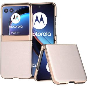 Motorola Razr 40 Ultra Hoesje Leer Back Cover Grijs