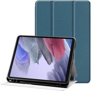 Samsung Galaxy Tab A7 Lite Hoes Luxe Tri-Fold Book Case Kunst Leer Blauw