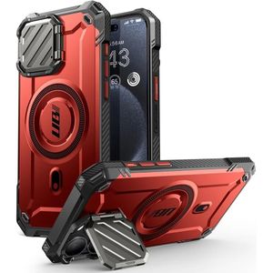 SUPCASE UB Pro MagXT Apple iPhone 15 Pro Hoesje Camera Protector Rood