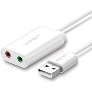 UGREEN Externe USB Geluidskaart voor 3.5 mm Jack Wit