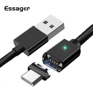Essager 3A USB naar USB-C Fast Charge Oplaad Kabel 1M Zwart