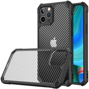 Apple iPhone 14 Pro Max Hoesje Carbon Back Cover Schokbestendig Zwart