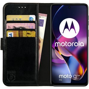 Rosso Element Motorola Moto G54 Hoesje Book Case Wallet Zwart