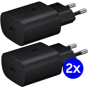 Originele Samsung 25W Power Adapter USB-C Adapter Duo Pack Zwart