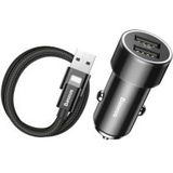 Baseus Dubbele Fast Charge Autolader met iPhone Kabel