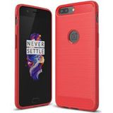 OnePlus 5 Hoesje Geborsteld TPU Rood