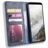 Google Pixel 4 XL Hoesje Retro Wallet Book Case Kunst Leer Blauw