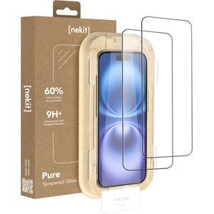 NEKIT Pure Apple iPhone 16 / 15 Tempered GRS Glass Installatiebox (2-Pack)