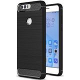 Honor 8 Geborsteld TPU Hoesje Zwart