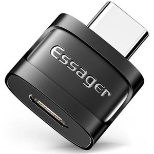 Essager USB-C naar Micro USB Adapter 3A On The Go Converter Zwart