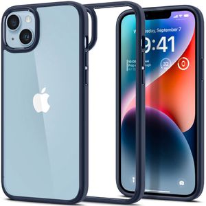Apple iPhone 14 Plus Hoesje Armor Back Cover Transparant  Blauw