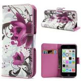 Apple iPhone 5C Wallet Hoesje Lotus Bloem