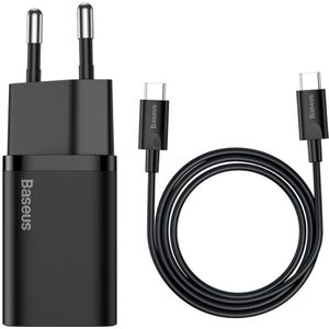 Baseus Super-Si Snellader Quick Charge 25W  USB-C Kabel 1M Zwart