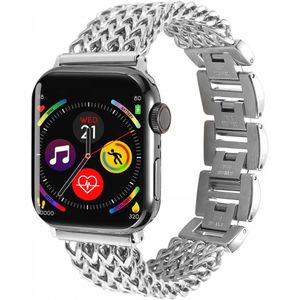Apple Watch Bandje - 1-9/SE 41MM/40MM/38MM - Gevlochten - Stalen - Zilver