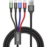 Baseus USB 4-in-1 Kabel Micro-USB / USB-C / 2x Lightning 1.2M Zwart