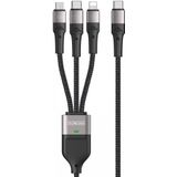 Duzzona 5A USB-C naar USB-C/Lightning /MicroUSB Kabel 100W 1.3M Zwart