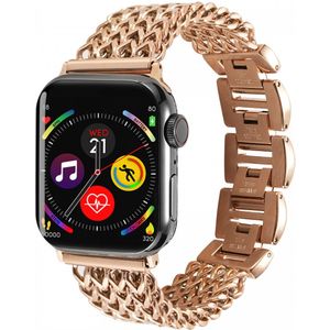 Apple Watch Bandje - 1-9/SE 41MM/40MM/38MM - Gevlochten - Stalen - Roze Goud