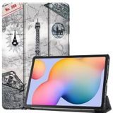 Samsung Galaxy Tab S6 Lite Hoesje Tri-Fold Eiffeltoren Print