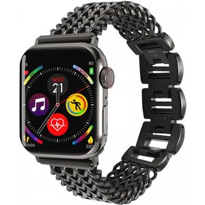 Apple Watch Bandje - 1-10/SE/Ultra 49MM/46MM/45MM/44MM/42MM - Stalen - Zwart