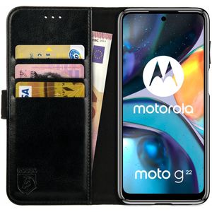 Rosso Element Motorola Moto G22 Hoesje Book Cover Wallet Zwart