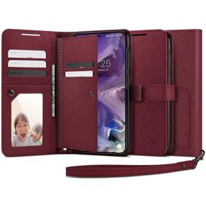 Spigen Wallet S Plus Samsung Galaxy S23 Hoesje Book Case Burgundy