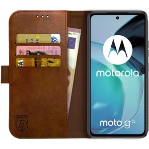 Rosso Element Motorola Moto G72 Hoesje Book Cover Wallet Bruin