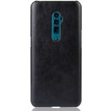 Oppo Reno 10X Zoom Hard Plastic Hoesje met Kunstleer Coating Zwart