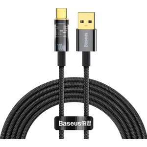 Baseus Explorer Series USB naar USB-C Kabel 100W Zwart 2 Meter