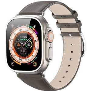 Dux Ducis YS - Leren Apple Watch Bandje - 42MM/44MM/45MM/49MM - Grijs