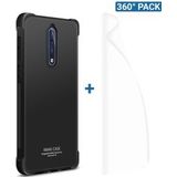 IMAK Nokia 8 Hoesje Flexibel TPU met Screenprotector Metaal Zwart