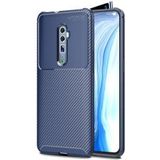 Oppo Reno 10X Zoom Siliconen Carbon Hoesje Blauw