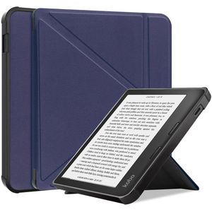Kobo Libra 2 Hoes Origami Book Case met Standaard Blauw