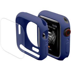 Apple Watch 7 / 8 / 9 41MM Hoesje (Flexibel TPU)  Screen Protector - Blauw