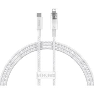 Baseus Explorer USB-C naar Apple Lightning Kabel PD 20W Wit 1 Meter