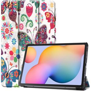 Samsung Galaxy Tab S6 Lite Hoesje Tri-Fold Vlinder Print