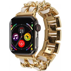 Apple Watch Bandje - 1-9/SE/Ultra 49MM/45MM/44MM/42MM - RVS - Goud Wit