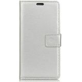 Samsung Galaxy A6 Plus Lederen Wallet Stand Hoesje Zilver