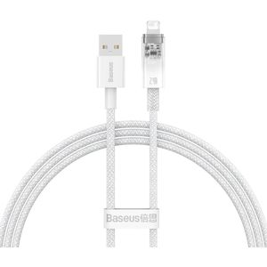 Baseus Explorer USB naar Apple Lightning Kabel 2.4A Wit 1 Meter