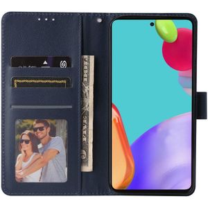 Samsung Galaxy A52 / A52S Hoesje Wallet Book Case Kunstleer Blauw