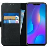 Rosso Deluxe Huawei P Smart Plus Hoesje Echt Leer Book Case Zwart
