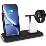 ZENS Aluminium Dual Draadloze Oplader met AirPods en Watch Stand Zwart