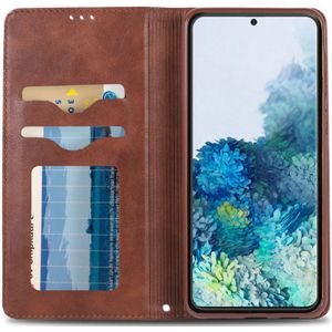 AZNS Samsung Galaxy S20 Plus Hoesje Wallet Book Case Kunst Leer Coffee