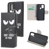 Samsung Galaxy M21 Book Case Hoesje Wallet Print Don't Touch My Phone