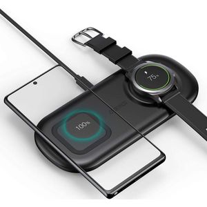 Choetech 2-in-1 Draadloze Oplader 15W Smartphone/Samsung Watch/Oortjes