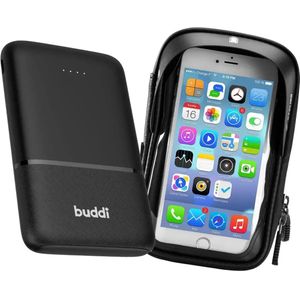 Telefoonhouder Fiets  Powerbank 5000 mAh Buddi Go Zwart