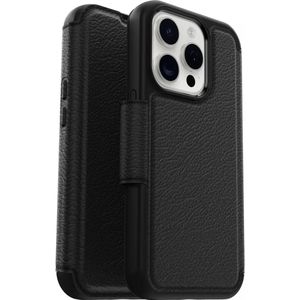 OtterBox Strada iPhone 15 Pro Hoesje MagSafe Book Case Echt Leer Zwart