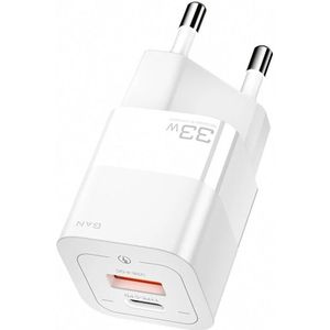 Essager Square Brick 33W GaN Snellader Power Delivery Adapter Wit